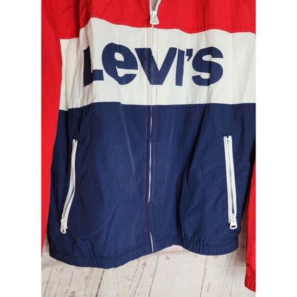 Levi Strauss & Co. Original Riveted Medium Hooded Full Zip Windbreaker Jacket - Picture 3 of 14